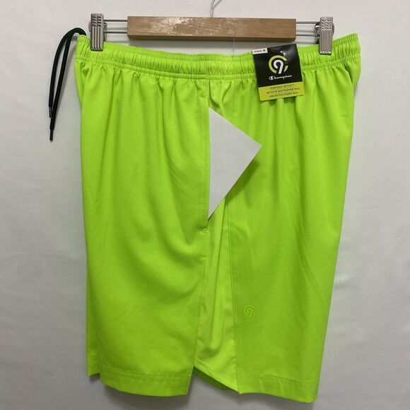 Champion Men’s Athletic Shorts Medium Neon Green Running Gym NWT - Picture 7 of 9